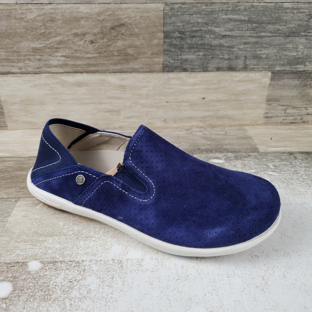 Spenco Siesta Convertible Womens Shoes Sz 6 Patriot Blue Suede Slip On Sneakers